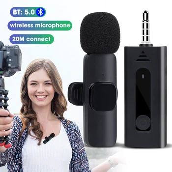 Bluetooth, 3,5 MM Lavalier Mikrofón Držiak Pre Fotoaparát, Mobilný Telefón, Notebook, Video Nahrávanie Nabíjateľná Mini Mikrofón