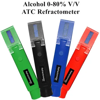 Prenosný Detektor Alkoholu Refraktometer 0-80% V/V Likérov Obsah Alkoholu Meter Tester ATC Alcoholometer meter víno 4 Color40%off