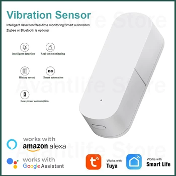 Tuya Zigbee Smart Vibrácií Snímač Inteligentnej Detekcie Alarm Smart Senzor Pohybu Detekciu Vibrácií Budíka Monitor SmartLife APP
