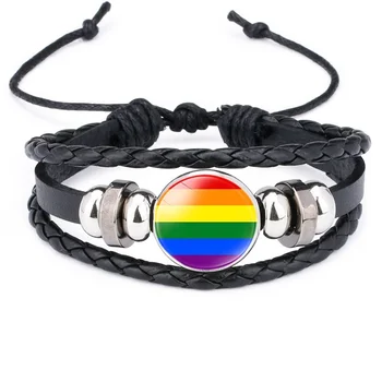 Nové LGBT Kožený Náramok Dúhový Pride Gay Pride Želanie Náramok Šperky pre Ženy, Mužov Milovníkov Priateľstvo, Šperky, Doplnky, Darčeky