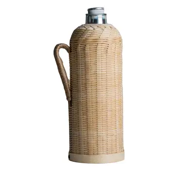 2L Tradičné Ručne Vyrobené Bambusu Vody Kanvica Kanvica Džbán Tepelnej Kanvica Fľaša na Vodu Ratan Izolácie Karafa Dávkovač Kávy