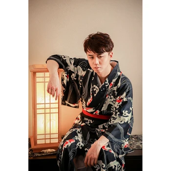 Japonské Tradičné Oblečenie Kimono pre Mužov, Ženy Samuraj Nastaviť Rozšírené Sušenie Vlny Tlač Cosplay Japonsko Šaty Župan Cardigan