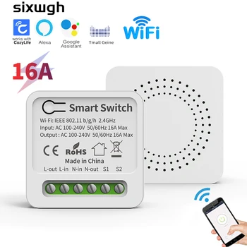 SIXWGH MiNi WiFi Smart Switch Cozylife Aplikáciu Diaľkové Ovládanie, Časovač, domácich kutilov 2 spôsob Relé Pracovať s Google Domov Aleax