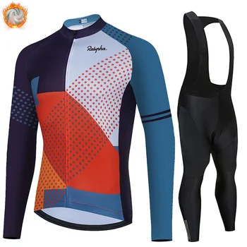 2021 Ralvpha Kreatívny vzor pánske Teplé Fleece Cyklistické Oblečenie Vyhovovali Zimné Cyklistické Oblečenie, Dlhé rukávy Vyhovovali Ropa Ciclismo