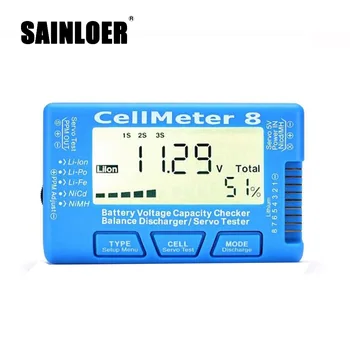 SAINLOER LCD Digital Kapacita Batérie CellMeter RC CellMeter8 2-8S 4-8S Servo LiPo Li-lon NiMH Batérie Tester RC CellMeter7