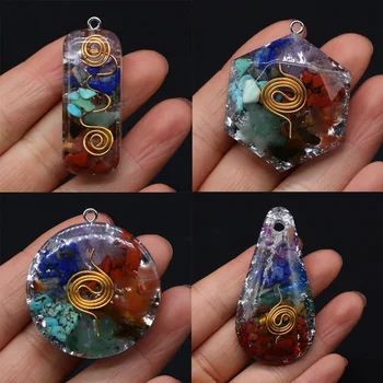Prírodné Čakra Orgone Kameň Prívesok 7 Čakier Energie Crystal Náhrdelník Amulet na Šperky, Takže DIY Ženy Náhrdelník Dary