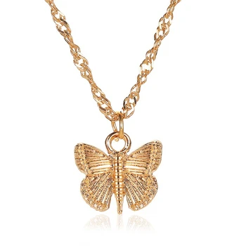 8SEASONS Módne Motýľ Série Náhrdelník Pre Ženy Acessories Zlatá Farba Motýľ Zvierat Charms 47 cm dlhé, 1 PC