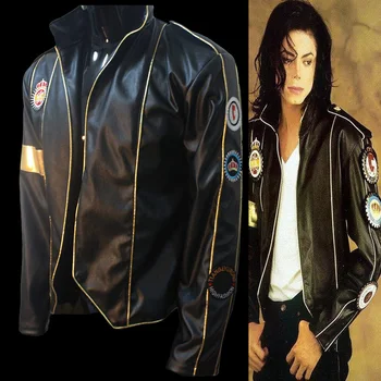 Zriedkavé MJ Michael Jackson Royal Anglicko Odznak Elizabeth Pamäť Neformálne Pre Výkon Zobraziť Punk Imitácia Vojenské UK Bunda