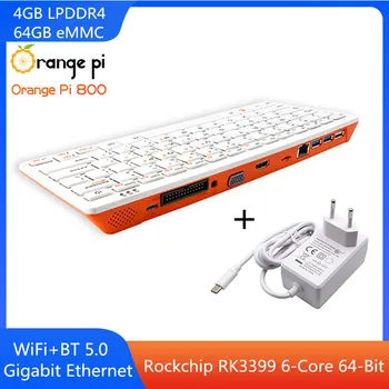 Orange Pi 800 Klávesnice Pc s 5V4A Typ-C Napájanie 4GB RAM RK3399 64GB EMMC Prenosné Herné Klávesnice, WIFI BT5.0 Mini PC