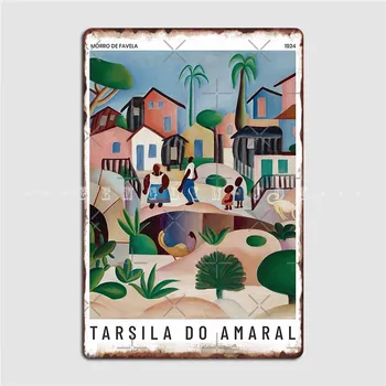 Morro De Favela Tarsila Robiť Amaral Umenie Kovová Doska Plagát Klub Obývacia Izba Prispôsobiť Plakety Tin Podpísať Plagát