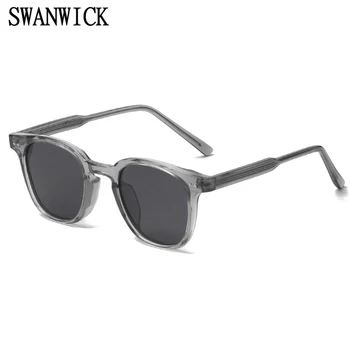 Swanwick acetát TR90 slnečné okuliare ženy námestie mužov polarizované okuliare nit slnko transparentné odtiene sivej vysokej kvality kórejský štýl