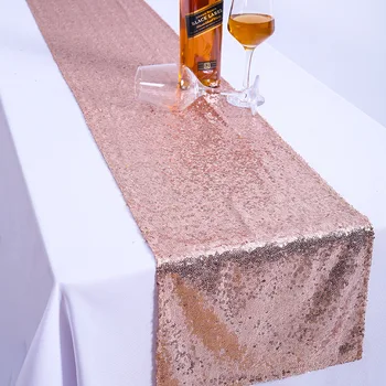 Jednofarebné Polyester Sequin Vyšívané Stôl Runner pre Svadobné Party Dodávky Placemat jedálenský Stôl Dekorácie