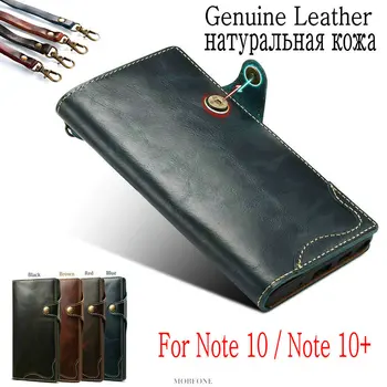 100% Krava Originálne Kožené Puzdro Pre Samsung Poznámku 10 Plus Ručné Peňaženky Flip Stánok Plný Kryt Pre Galaxy Note 10 Note10 Knihy Tašky
