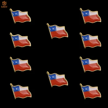 10PCS Euro Čile Národné Odznak Maľované Vlajka Brošňa Kravatu Klope Nosenie Pin Kolekcia pre Dekorácie