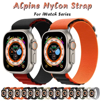 Alpine slučky popruh Pre apple hodinky band 49 mm, 45 mm 41mm 44 mm 40 mm Nylon watchband náramok pás iwatch series 3 5 SE 6 7 8 Ultra