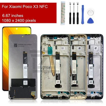 Pre Xiao Poco X3 NFC LCD Displej Dotykový Displej Digitalizátorom. Montáž M2007J20CG +Rám Pre Xiao X3 Obrazovke Náhradné Diely