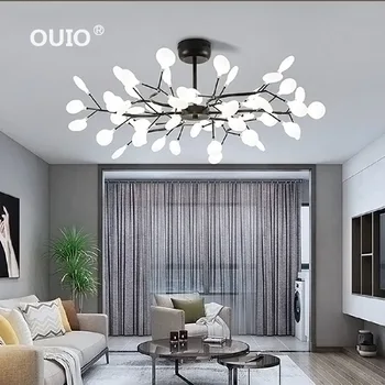 Nordic štýl LED luster obývacej izby, spálne, kuchyne nádherný firefly strop na čítanie vnútorné osvetlenie jednoduché a romantické