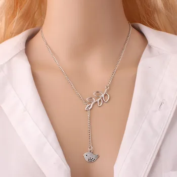 2019 kórejský módne nový náhrdelník jednoduché wild zliatiny leaf vták žena veľkoobchod náhrdelník podpora hot predaj Náhrdelník s Príveskom