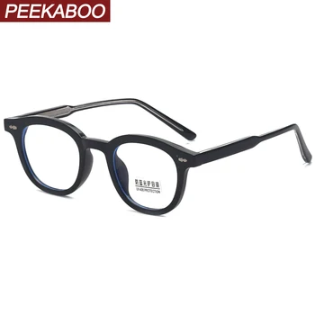 Peekaboo modré svetlo blokuje oválne okuliare, optické ženy TR90 frmae jasný objektív námestie okuliare, rám pre mužov acetát vysokej kvality
