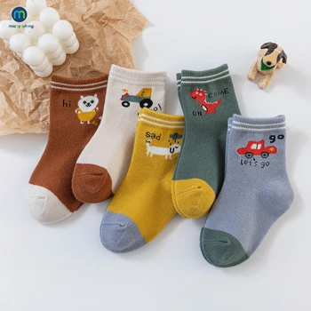 10 Ks/Veľa Dieťa Boys Zimné Ponožky Cartoon Animail Deti Jar Jeseň Bavlna Priedušná Udržať Teplé Ponožky Pre Deti Miaoyoutong