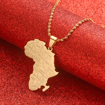Hip-hop Afrika Mapa Prívesok Náhrdelník Šperky Mali Nigéria Kongo, Sudán Líbyi Etiópia Mali Egypt Mapa Šperky