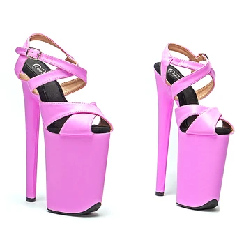 Leecabe 23 CM/9inches svetlo fialová PU hornom módny trend exotické sexy romantický Platformu Sexy Vysoké Podpätky Sandále Pól Tanečné topánky