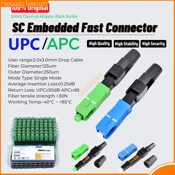Najlepšia cena SC APC/UPC Single Mode Optického Rýchly Konektor SC Rýchly Konektor FTTH Nástroj Studenej Pripojenie Optickej Adaptér 