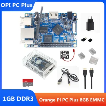 Orange Pi PC Plus s 8 GB Emmc Flash 1 GB RAM Mini Open-Source Jednej Palube Podporu 100M Ethernet Port, Wifi, Hdmi Fotoaparátu IR MIC