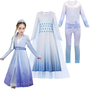 Elsa Biele Šaty Snehová Kráľovná 2 Hranie Rolí Maškarné Kostýmy Batoľa Nové Zimné Princezná Šaty Elsa A Anna Hra Šaty