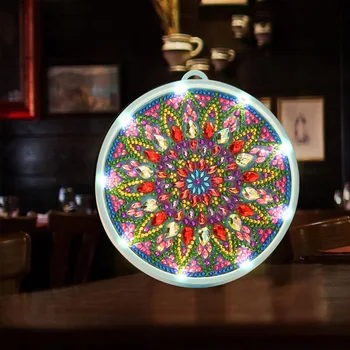 DIY Diamond Maľovanie Led Svetlo Mandala Vŕtať Cross Stitch Výšivky Číslo Auta Lampa pre Spálne Posteli Umelecké Remeslo Domova
