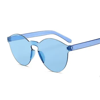 Letné Kolo slnečné Okuliare Ženy Značky Dizajnér Transparentné Odtiene Modrej Slnečné Okuliare Cool Color UV400 Oculos De Sol Gafas
