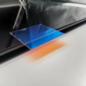 Dichroickým Sklenené Dosky Optické Sklo Láme Cez Orange Odraz Modrá 44 mm