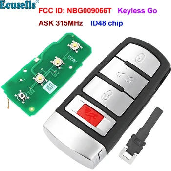 Keyless-Go 3+1/4 Tlačidlo POŽIADAŤ 315Mhz Diaľkové Kľúča Vozidla ID48 48 Čip pre VW pre Volkswagen Passat CC 2006-2013 FCC ID: NBG009066T