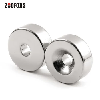 ZOOFOXS 1pc 25 x 10 mm Otvorom 6 mm Malé Okrúhle Counstersunk Krúžok Neodýmu Magnet Super Silné Vzácnych Zemín Magnety 25*10-6 mm