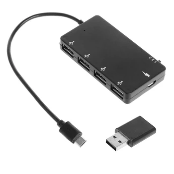 Micro USB OTG 4 Port Hub, Napájanie Nabíjací Kábel Adaptéra Pre Smartphone, Tablet