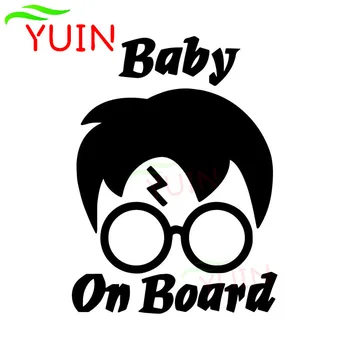 YUIN Cartoon Funny Baby na Palube Upozornenie Auto Obtlačky Módne Dekorácie PVC chranenim Nálepky Môže Byť Prispôsobené Farby