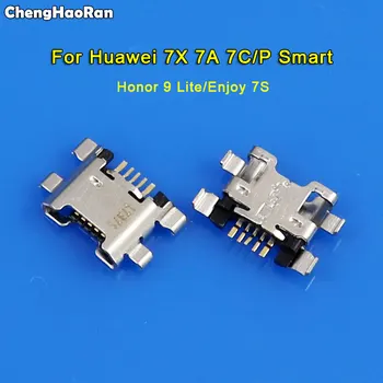 ChengHaoRan 10pcs Micro USB Nabíjací Port Pre Huawei P Smart Česť 9 Lite 7X 7A 7C Užite si 7S Nabíjací Dock Zásuvka Jack Konektor