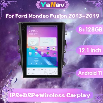 8G 128G Auta GPS Navigácie Pre Ford Mondeo Fusion 2013-2019 Android Tesla Obrazovke Multimediálny Prehrávač Carplay Stereo 4G LTE 2 Din