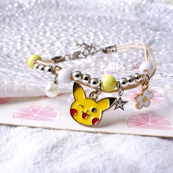 Karikatúra Roztomilý Pikachu Náramok Žena Ručne tkané Pearl Keramické Šperky Istý Deň, Darček pre Priateľov, Priateľky Pár Náramky