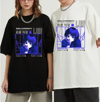 Muži Bavlnené Tričko Závada Iwakura Manga Weeb Dievča Sci Fi Anime Krátke Sleeve Tee Topy Sériové Experimenty Ležalo Nadrozmerné T-Shirt