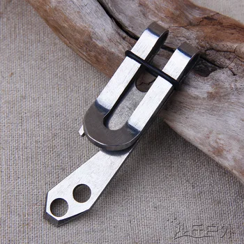 Praktické zahustiť nehrdzavejúcej ocele pás clip peňaženky Keychain slovo skrutku otvárač / krúžok /mierka / prívesok diera/Prenosný nástroj