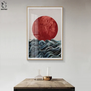 Abstrakt Japonský Sunrise Plagáty a Tlačí na Steny Umelecké Plátno na Maľovanie Obrázkov Na Obývacia Izba Škandinávskych Seascape Domova