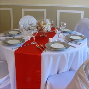 20pcs/veľa Červená Modrá Zlatá 15 farby zvoliť 30*275cm Hotel Satin Stôl Runner Svadobné Party Banquet Festival Dekorácie