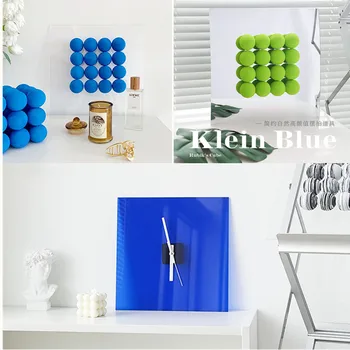 Klein modrá dekorácia, Ozdoba Stereo Akryl Zrkadlo panel Pena loptu Domov Streľba Rekvizity Pozadí dekorácie