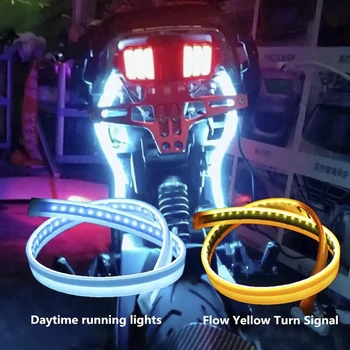 OKEEN komã © tou je 2p Univerzálny DRL Svetlo Pre Motocykel LED Denných prevádzkových Svetlo Jazdy Zase Signál Prúdi Motocykel Svetlometu Pásy 12V