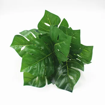 Tropická Rastlina Listy Havajské Hodváb Palmové Listy pre Svadobné Party Domov, Záhradné Dekorácie Umelé Zelená Rastlina