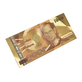 Domov Decration Thajsko Bankbiljet 1000 Bahtov V 24K Goud Papier Geld Plastového Rámu Zber