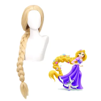Anime Žien Dlhá Parochňa Rapunzel Zamotaný Svetla Blond Rovno Cosplay Vlasy veľký opletenie pre ženy párty Parochňa Príslušenstvo