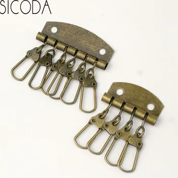 SICODA Retro Ručne vyrábané Kožené DIY Bronz Klávesnice keyring držiteľov Patchwork Šitie Metalware klávesmi