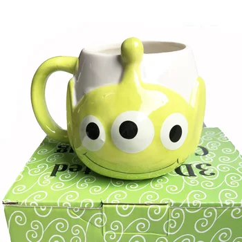 300 ml Keramický Hrnček Vody Pohár trojrozmerný Karikatúra Tri-eyed Monster Roztomilý Kreatívne Modelovanie Kávy Mlieko Kontajner Drinkware